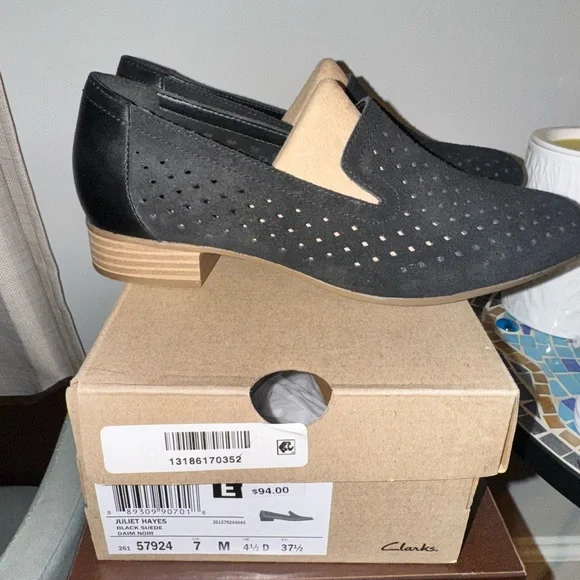 Clarks Shoes Clarks Juliet Hayes Black And Tan Loafers Sz